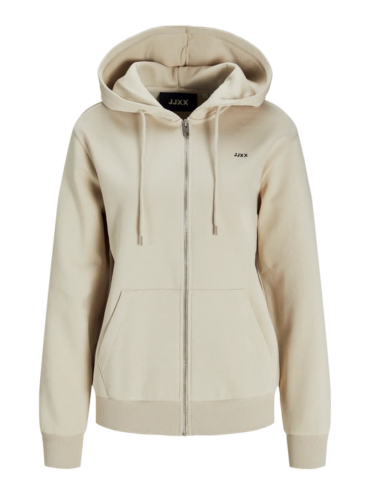 JJXX Felpa con zip 'JXABBIE' in col. beige