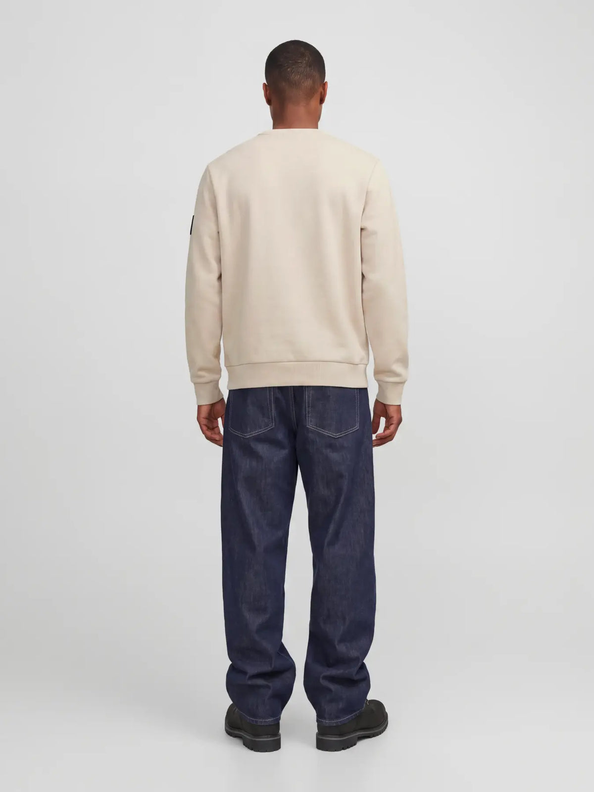 JACK & JONES FELPA SENZA CAPPUCCIO "JJCLEVELAND" - Beige