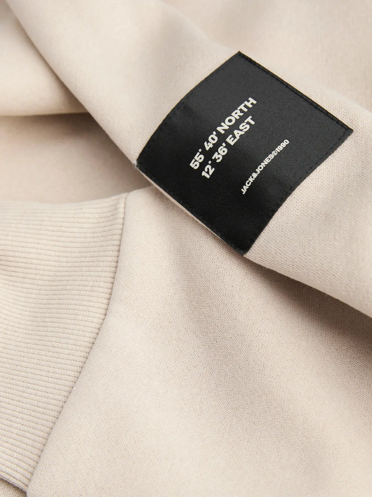 JACK & JONES FELPA SENZA CAPPUCCIO "JJCLEVELAND" - Beige