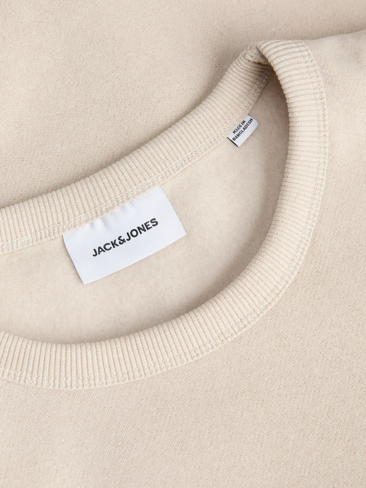 JACK & JONES FELPA SENZA CAPPUCCIO "JJCLEVELAND" - Beige