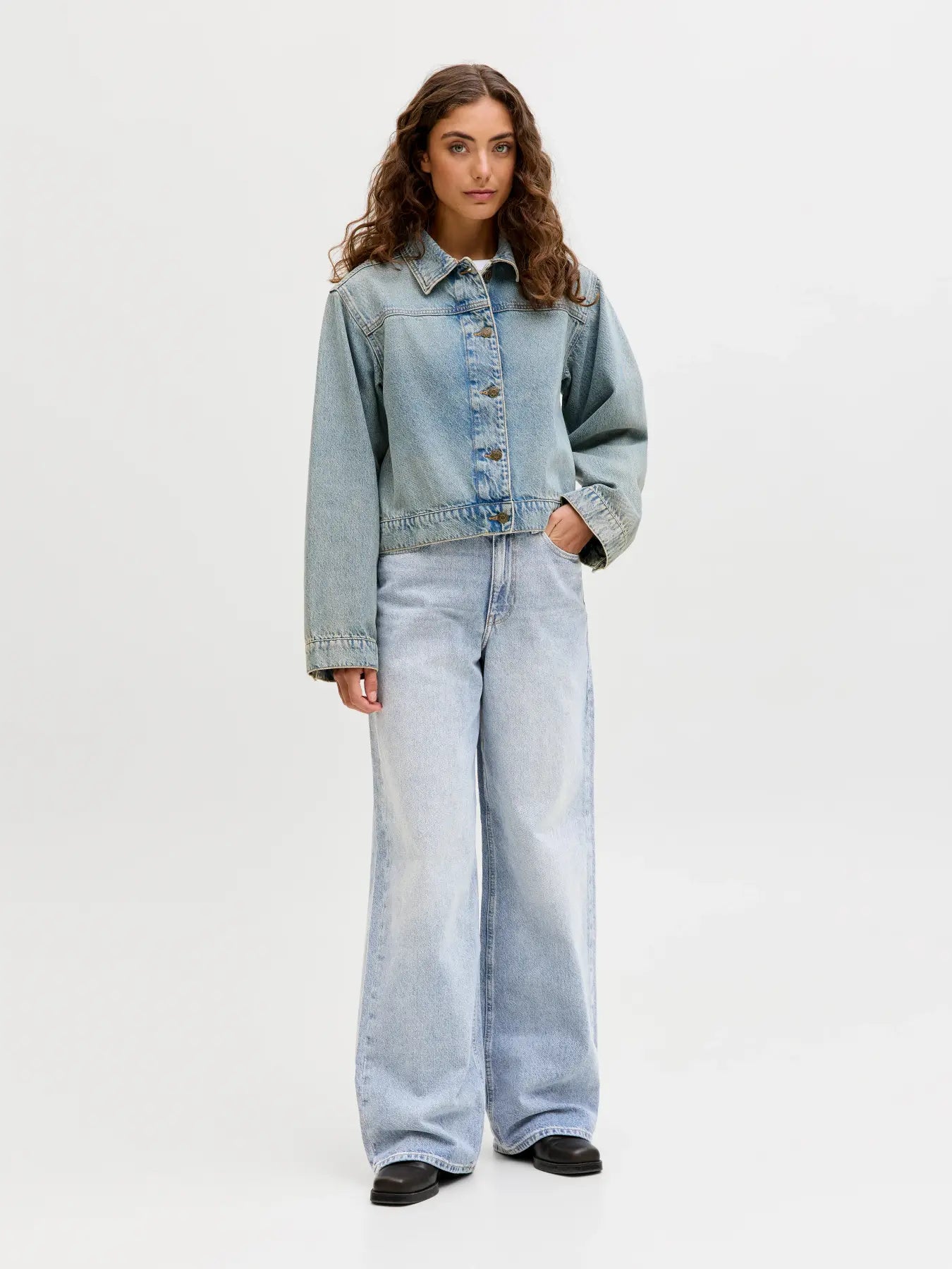 JJXX GESCHNITTEN JXTOKYO - Wide Leg - light blue denim