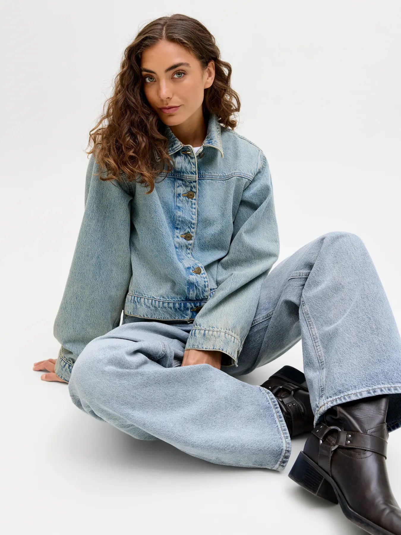 JJXX GESCHNITTEN JXTOKYO - Wide Leg - light blue denim