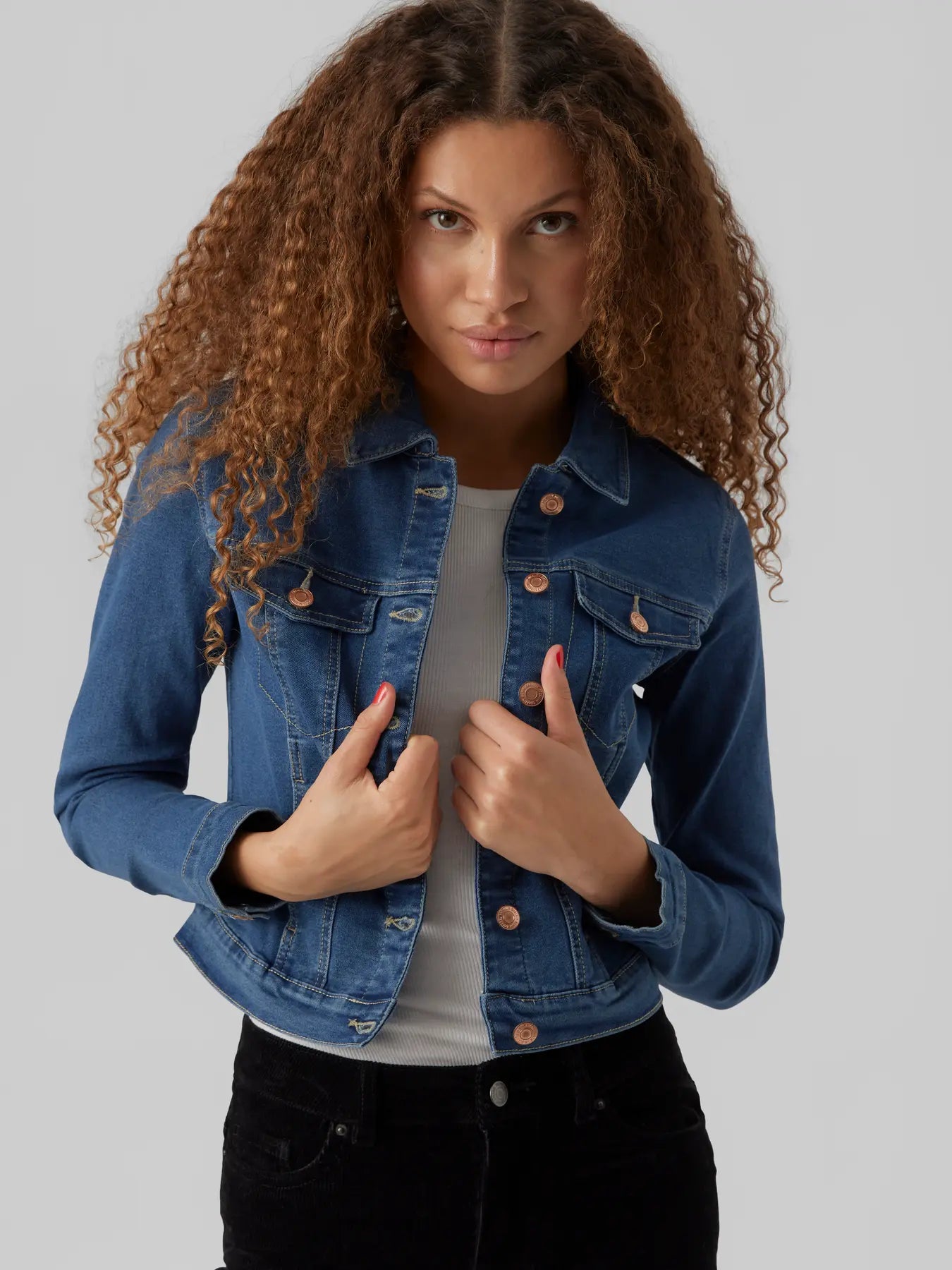 VERO MODA Giacca di Jeans 'VMLUNA' in Blue Denim