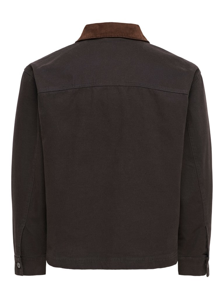 ONLY &SONS Giubbino con colletto scamosciato a contrasto e tasconi frontali