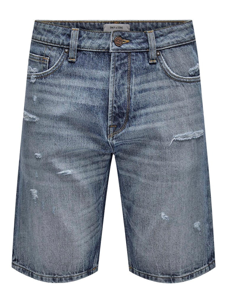 ONLY & SONS BERMUDA IN JEANS CON ROTTURE