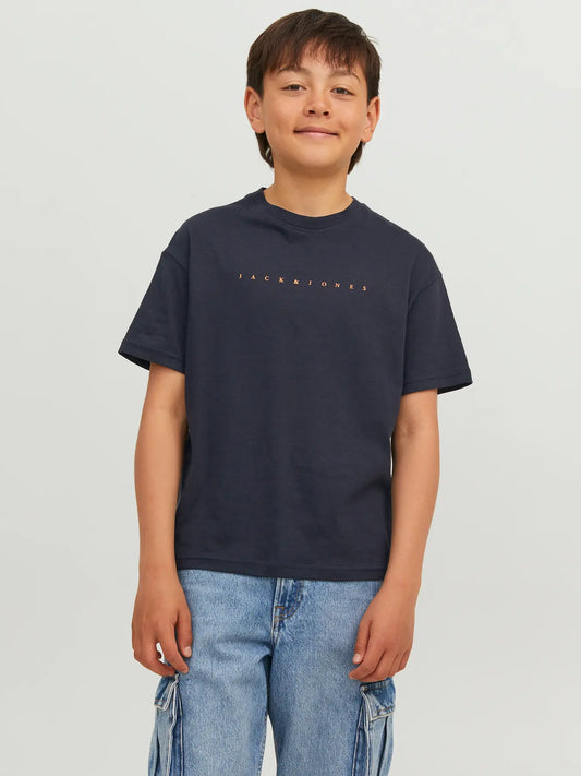 JACK & JONES JUNIOR T-SHIRT CON LOGO PICCOLO - Col. Blu scuro