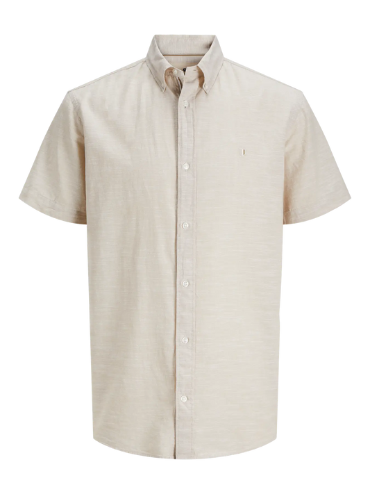 JACK & JONES PREMIUM CAMICIA IN MISTO LINO - col. Beige