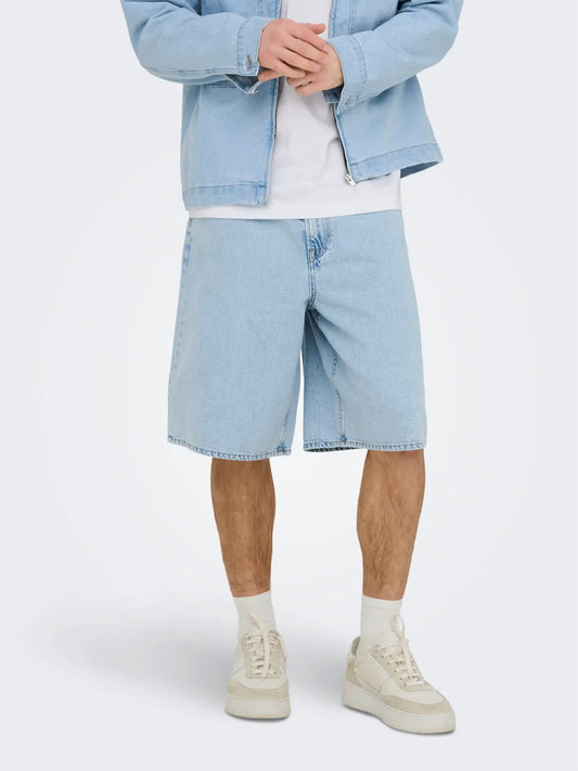 ONLY & SONS SHORTS BAGGY - Light Denim