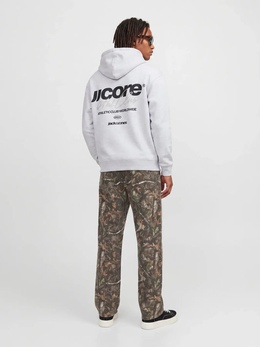 JACK & JONES FELPA CON CAPPUCCIO "JCOCLUB" - Grigio