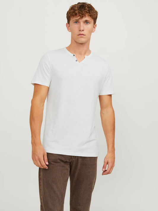 JACK & JONES MELANGE SCOLLO CON SPACCHETTO - Col Bianco