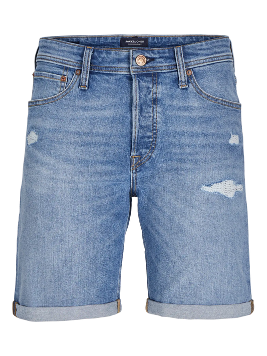 JACK & JONES SHORTS IN JEANS CON STRAPPI - Col. Blu denim