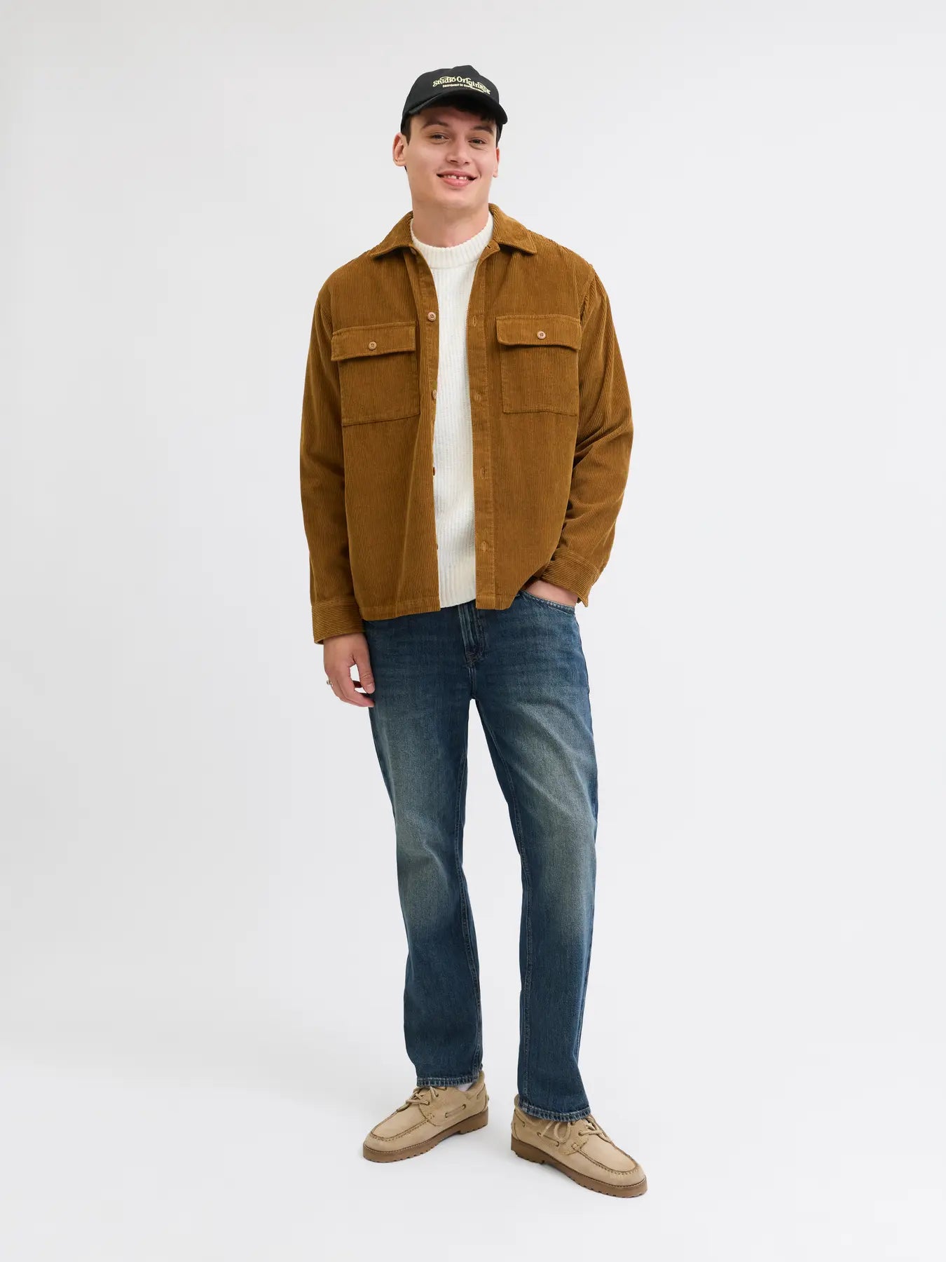 JACK & JONES GIACCA CAMICIA IN VELLUTO - Col. Marrone