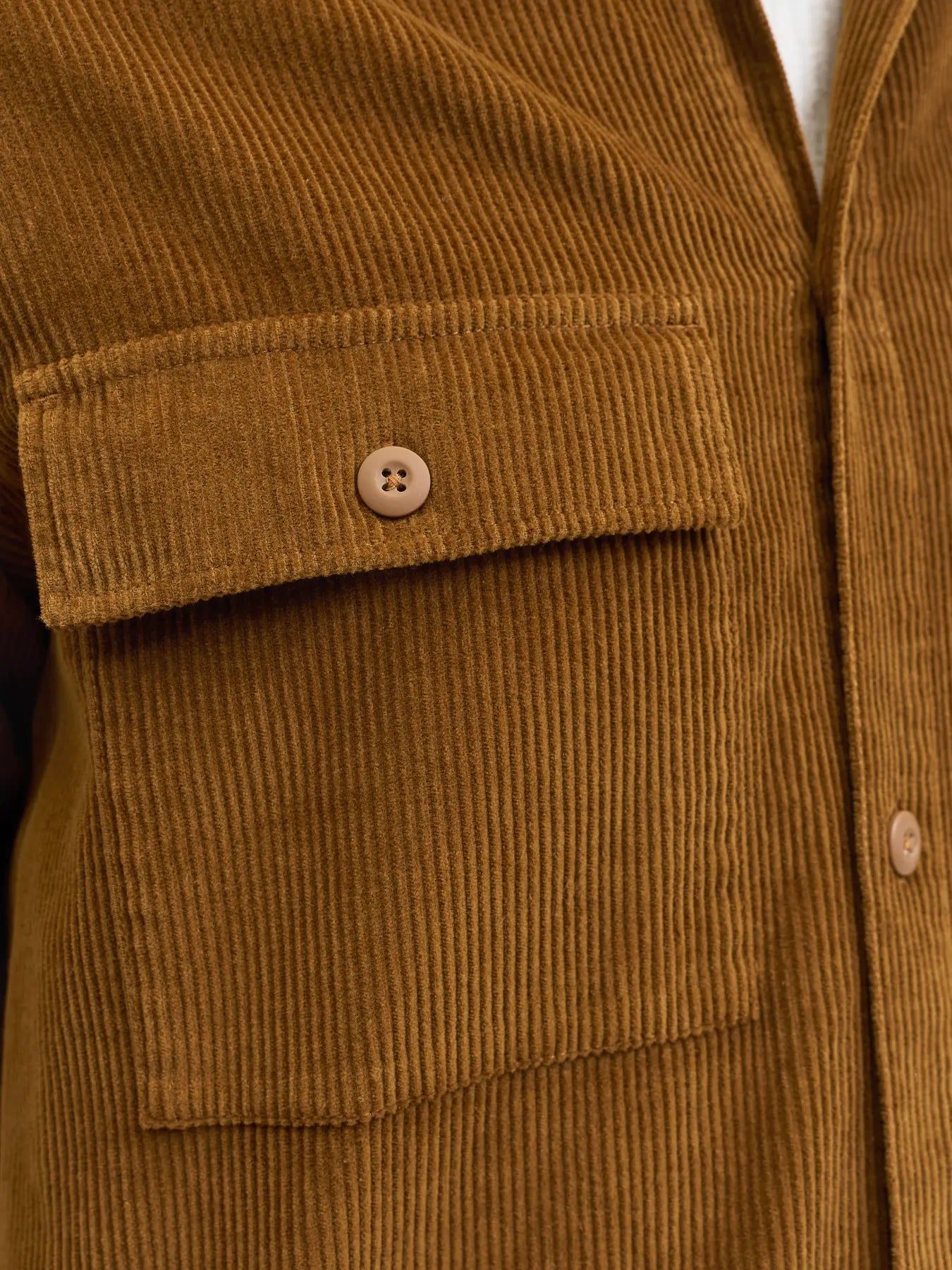 JACK & JONES GIACCA CAMICIA IN VELLUTO - Col. Marrone