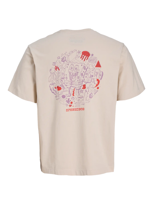 JACK & JONES T-SHIRT SPONGEBOB - Col. Bieige