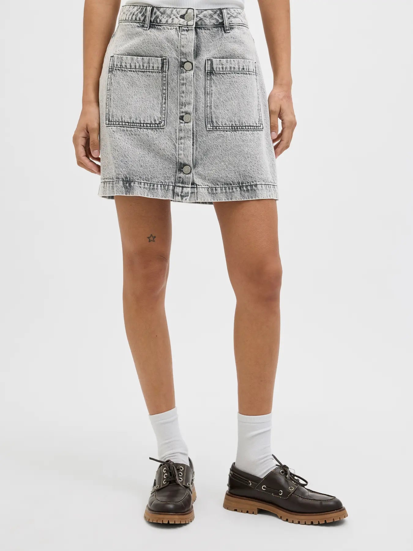 JXSANDY SHORT MW PKT DENIM SKIRT DNM LN