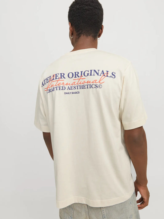 JACK & JONES T-SHIRT ATELIER ORIGINALS - Col. Bianco panna