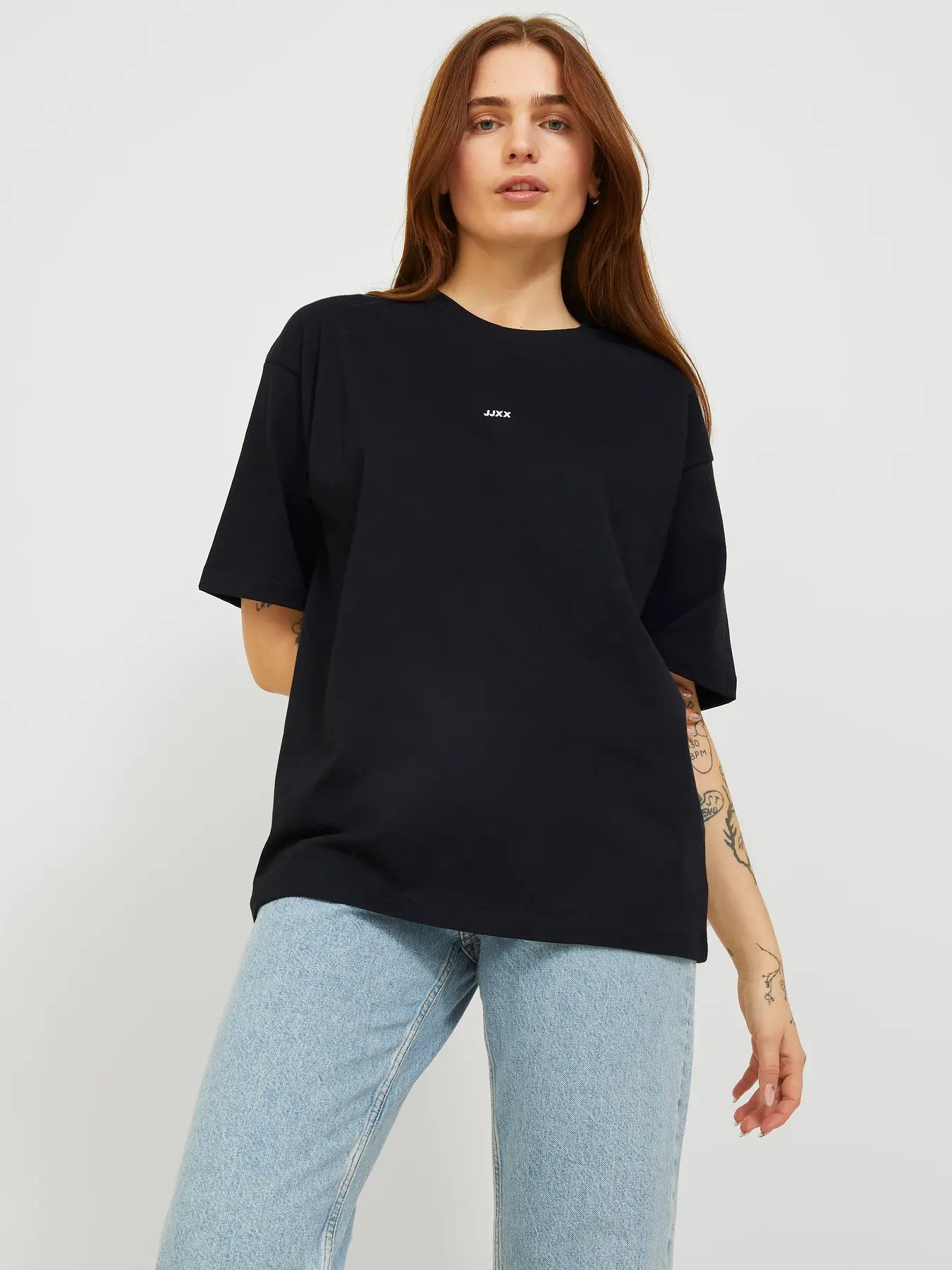 JXANDREA LOOSE LOGO TEE - T-shirt basic - col. nero