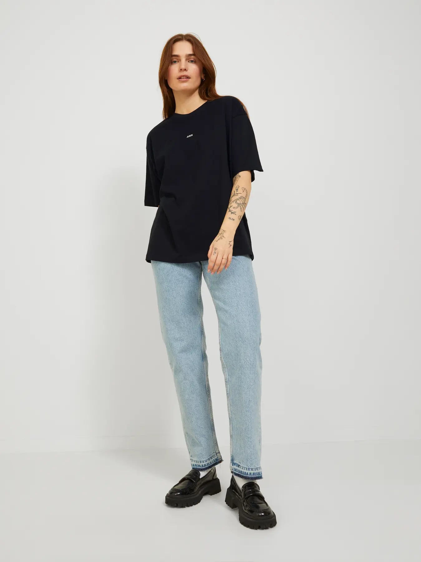 JXANDREA LOOSE LOGO TEE - T-shirt basic - col. nero