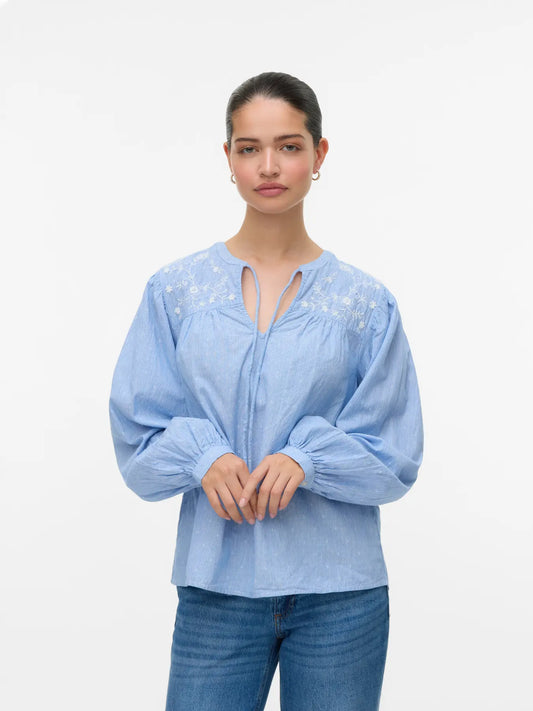VERO MODA Camicia da donna 'VMNika' in Blu Chiaro