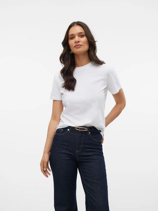 Vero Moda - T-shirt basic PAULINA - col. bianco