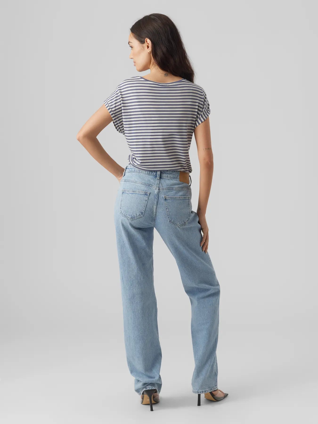 Vero Moda - T-shirt oversize a righe blu