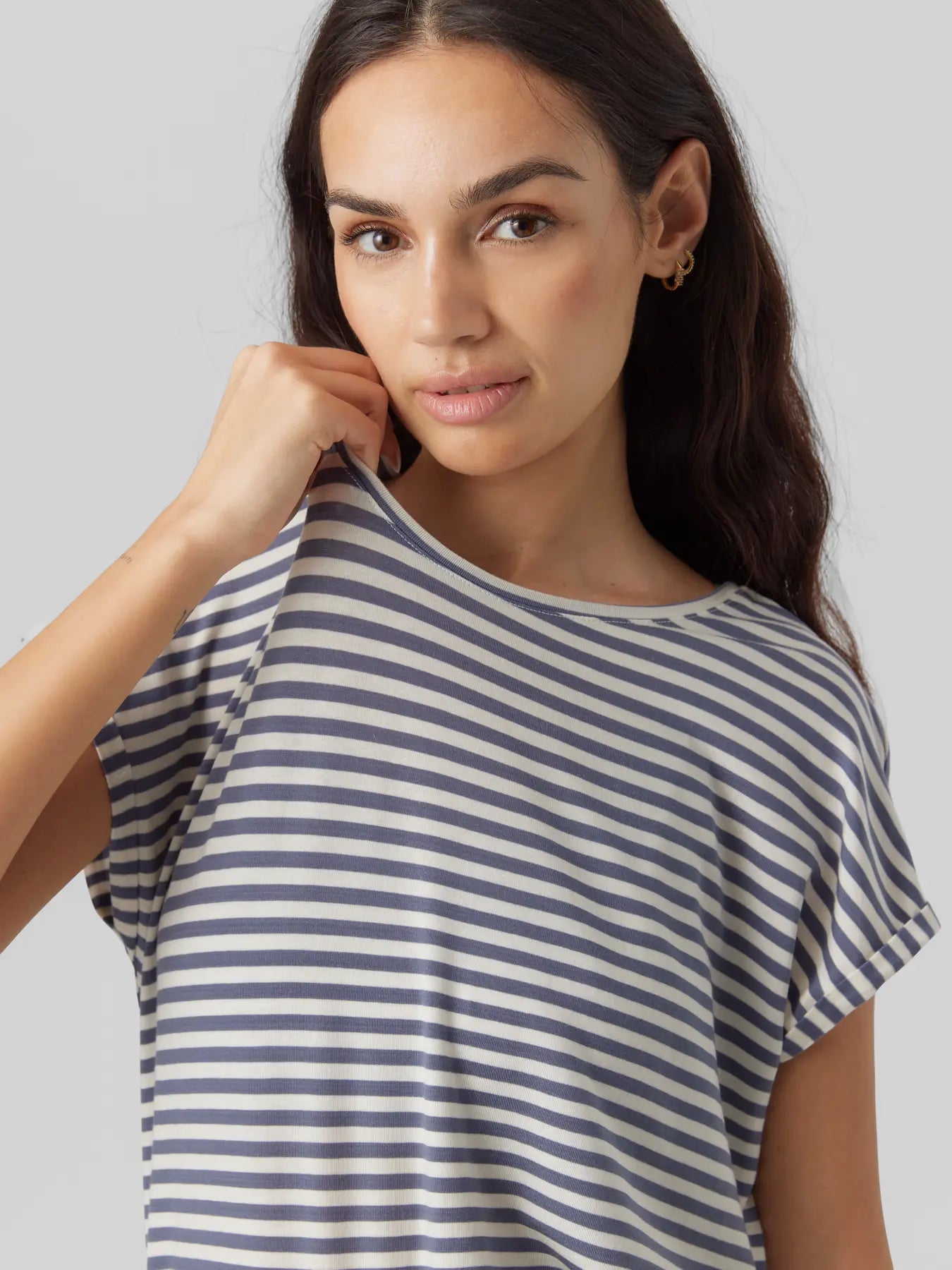 Vero Moda - T-shirt oversize a righe blu