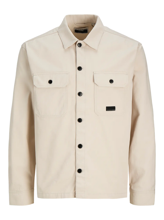 JACK & JONES CAMICIA OVERSHIRT - Col. bianco panna