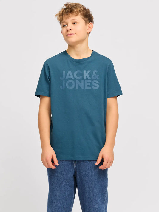 JACK & JONES JUNIOR T-SHIRT CON LOGO - Col. Verde acqua