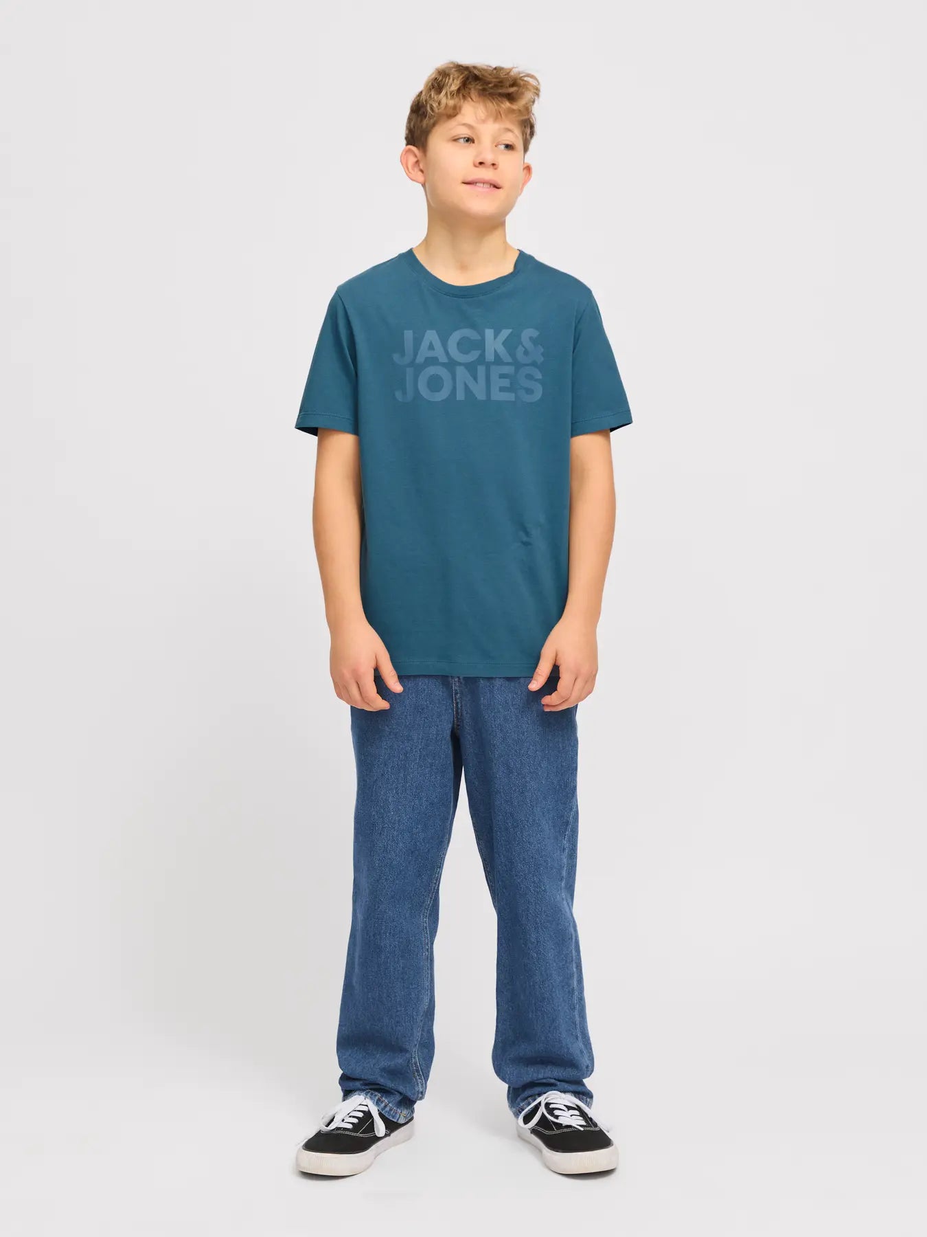 JACK & JONES JUNIOR T-SHIRT CON LOGO - Col. Verde acqua