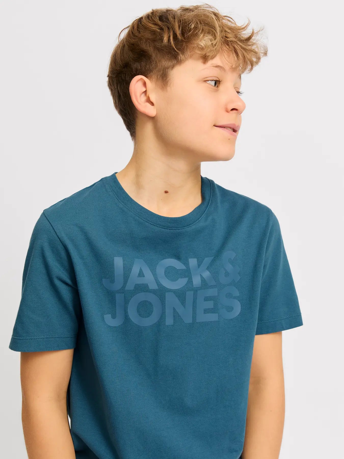 JACK & JONES JUNIOR T-SHIRT CON LOGO - Col. Verde acqua