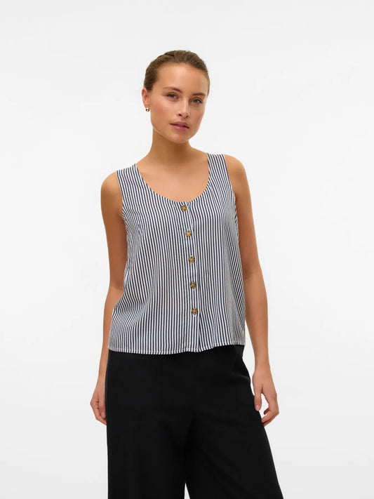 Vero Moda - Camicia a righe col. Blu scuro