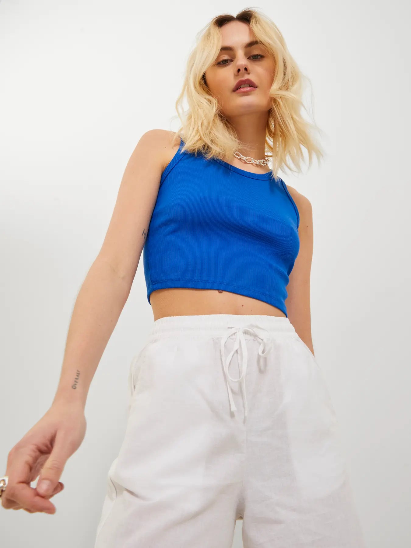 JJXX - Fallon - Canotta corta a coste - Blu
