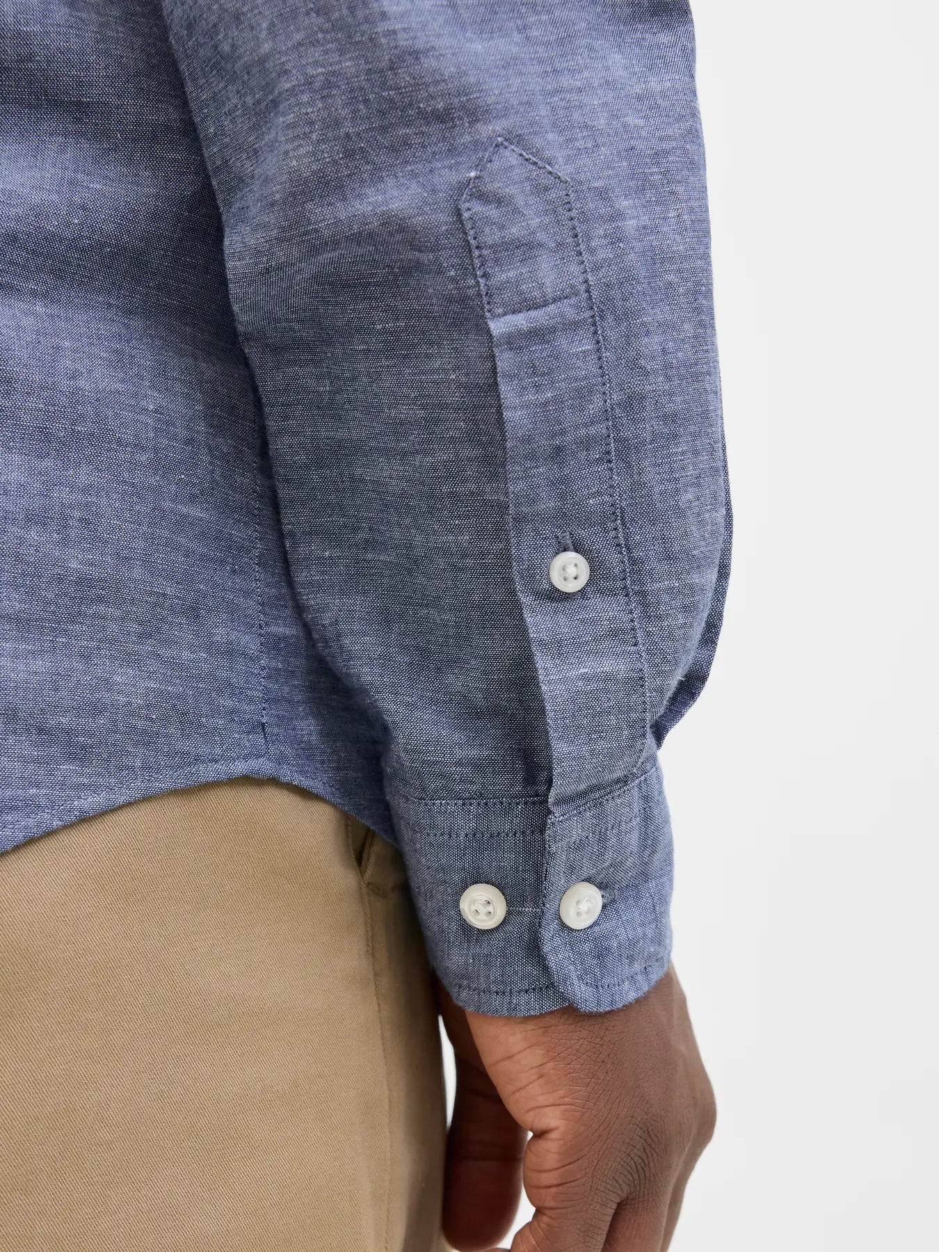JACK & JONES CAMICIA COREANA IN MISTO LINO - Col. Denim
