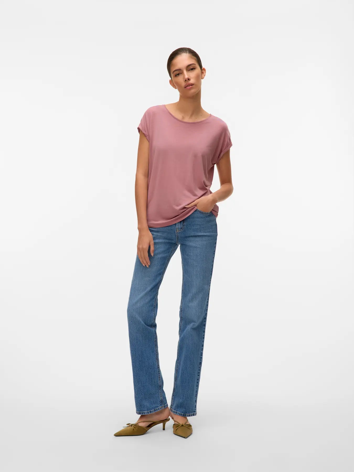 Vero Moda - T-shirt basic VMAVA - col. rosa