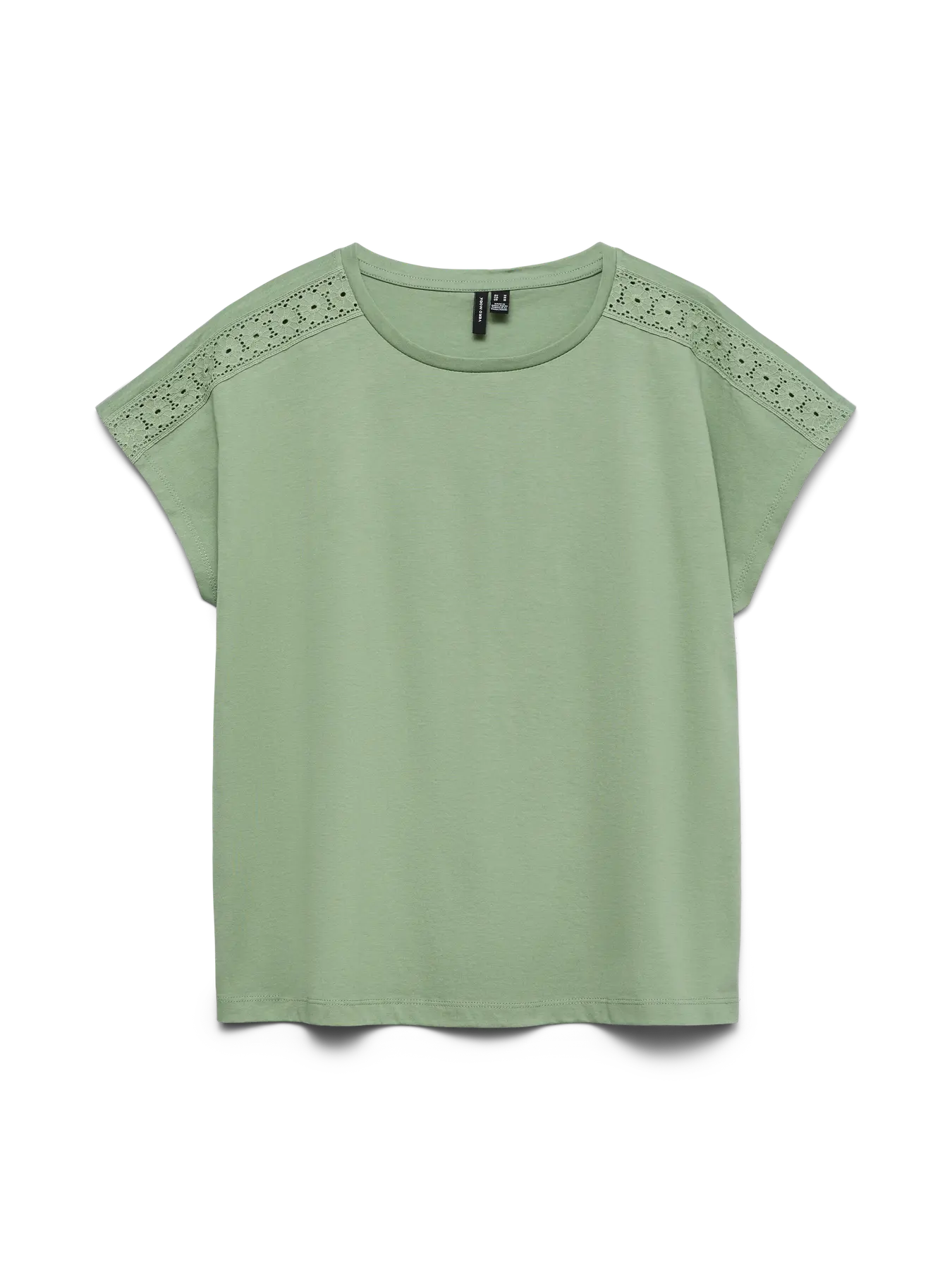 Vero Moda - T-shirt basic con ricamo EMMY - col. verde