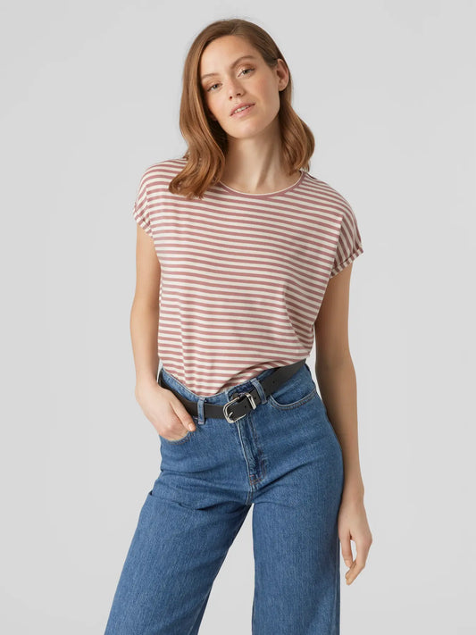 Vero Moda - T-shirt oversize a righe rosa