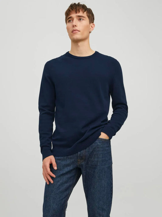 JACK & JONES MAGLIONE GIROCOLLO BASIC  - Col. Dark navy