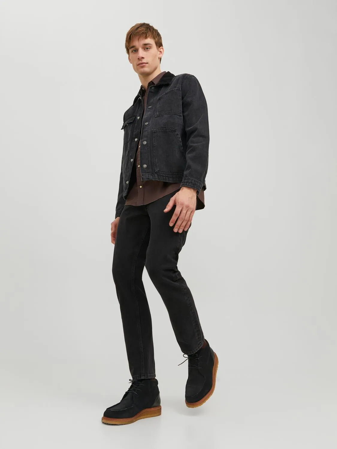 RELAXED FIT BLACK JEANS SENZA STRAPPI