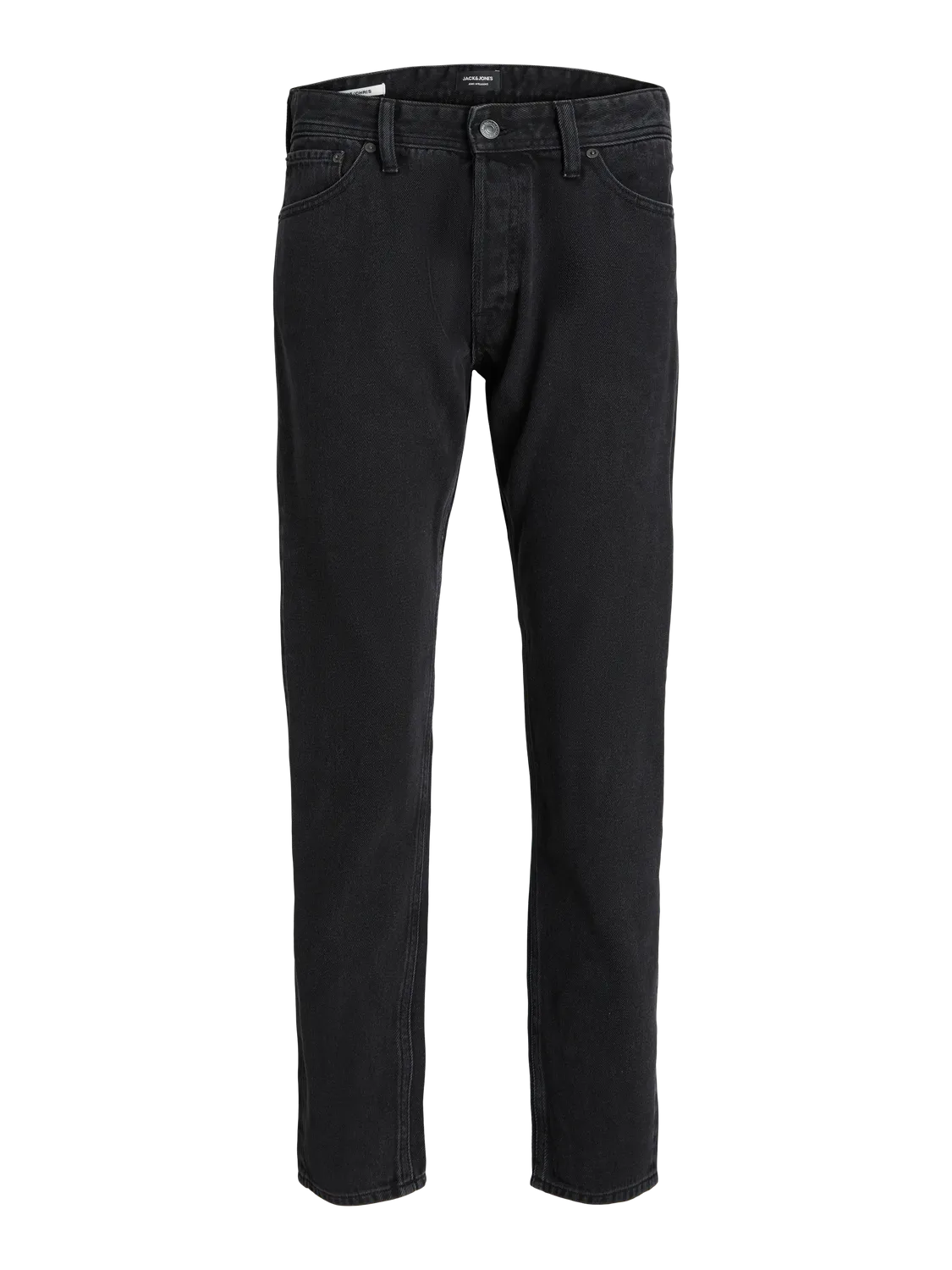 RELAXED FIT BLACK JEANS SENZA STRAPPI