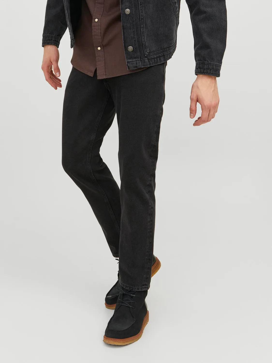 RELAXED FIT BLACK JEANS SENZA STRAPPI