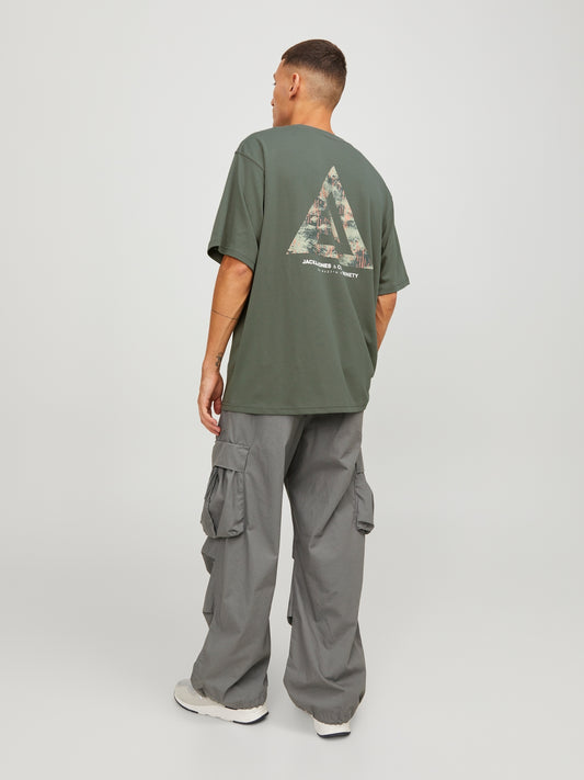 JACK & JONES T-SHIRT TRIANGLE - Col. Verde Acqua