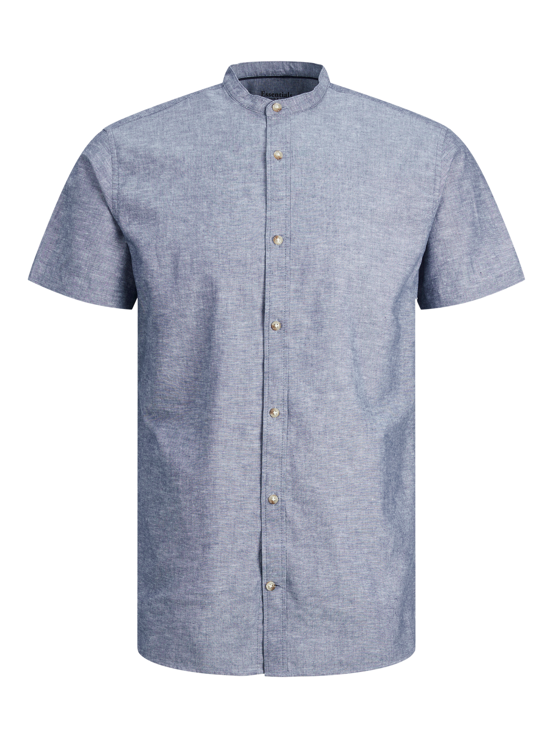 JACK & JONES CAMICIA IN MISTO LINO COLLO COREANA - Col. Faded denim