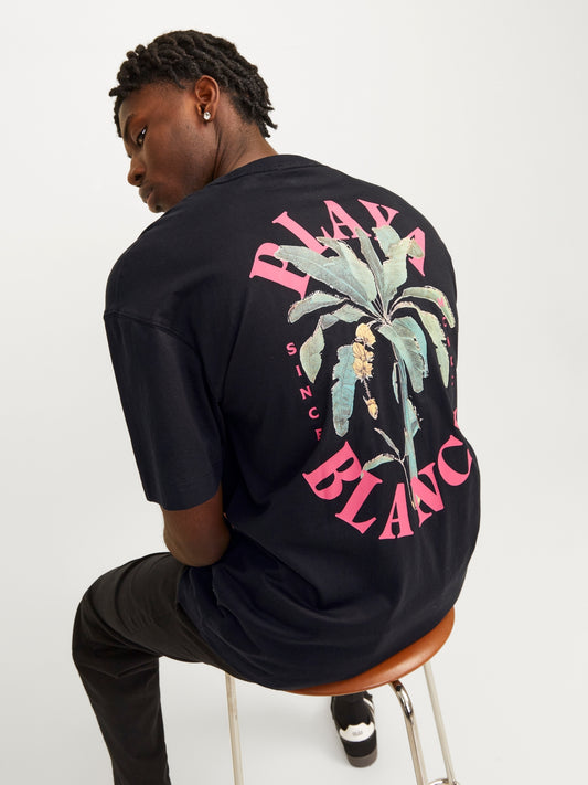 JACK & JONES T-SHIRT 'PLAYA BLANCA' - Col. Nero