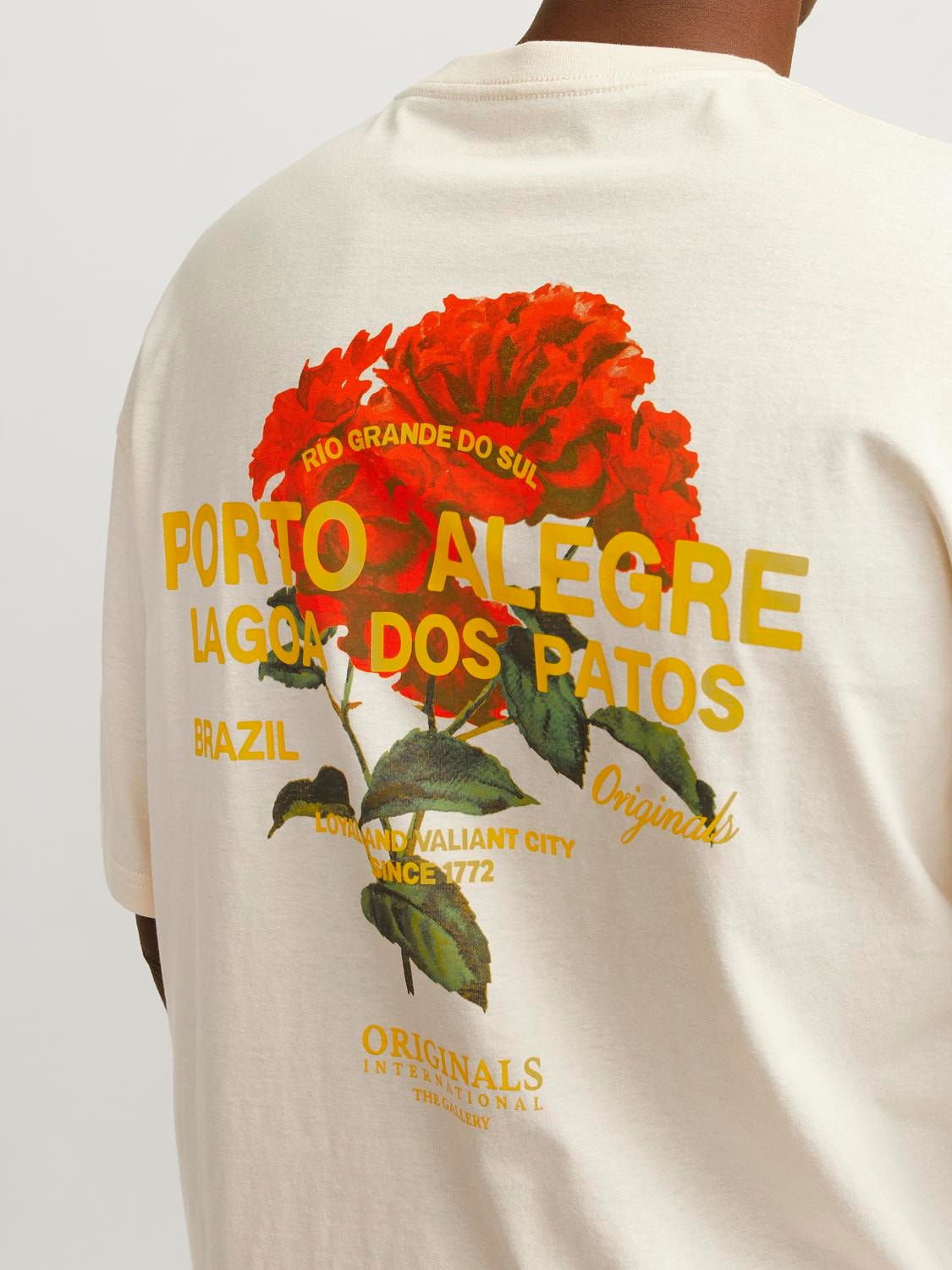 JACK & JONES T-SHIRT ORIGINALS PORTO ALEGRE - Col. crema