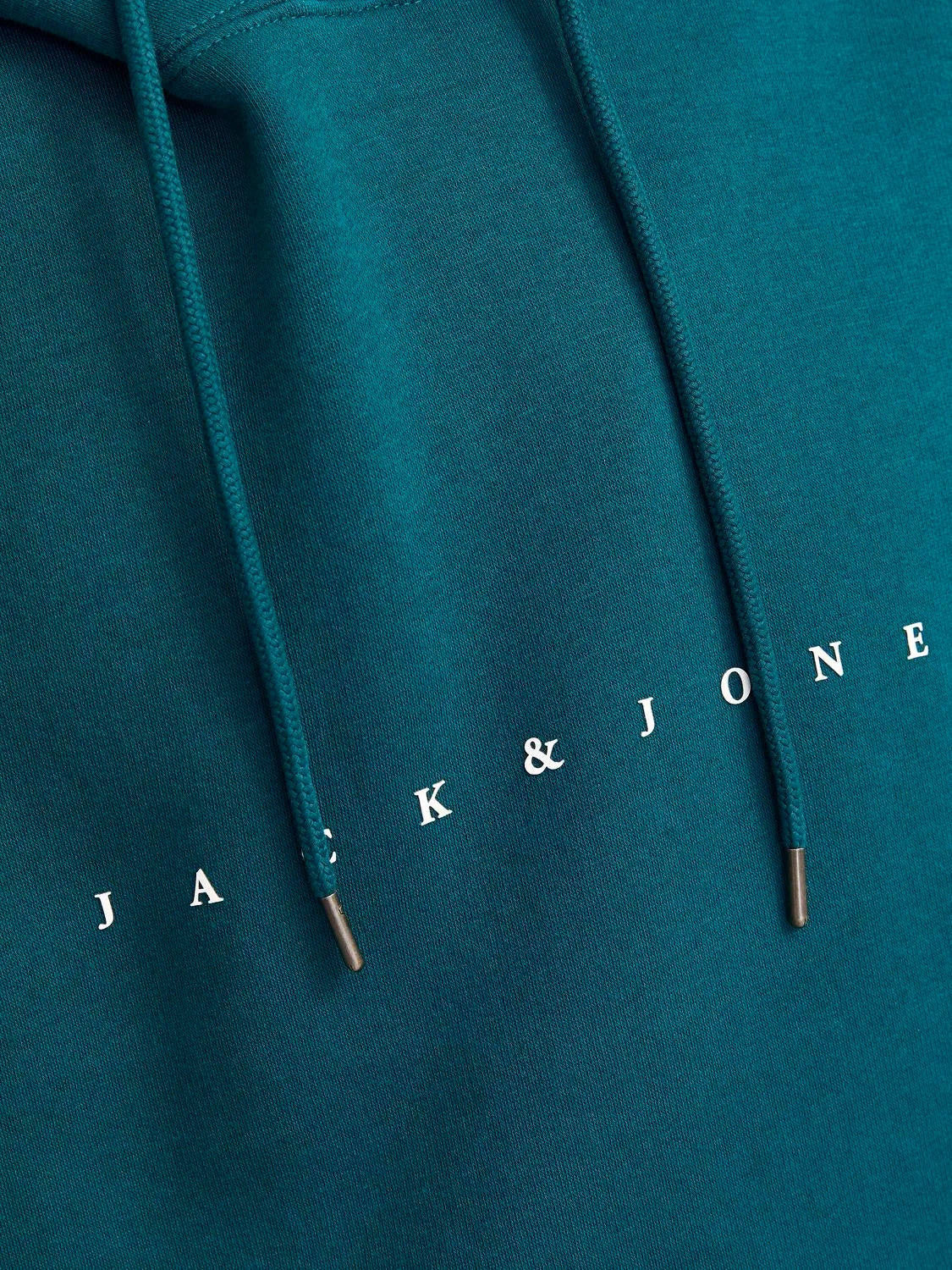 JACK & JONES FELPA CON CAPPUCCIO "ESSENTIALS" - Col. Deep Teal