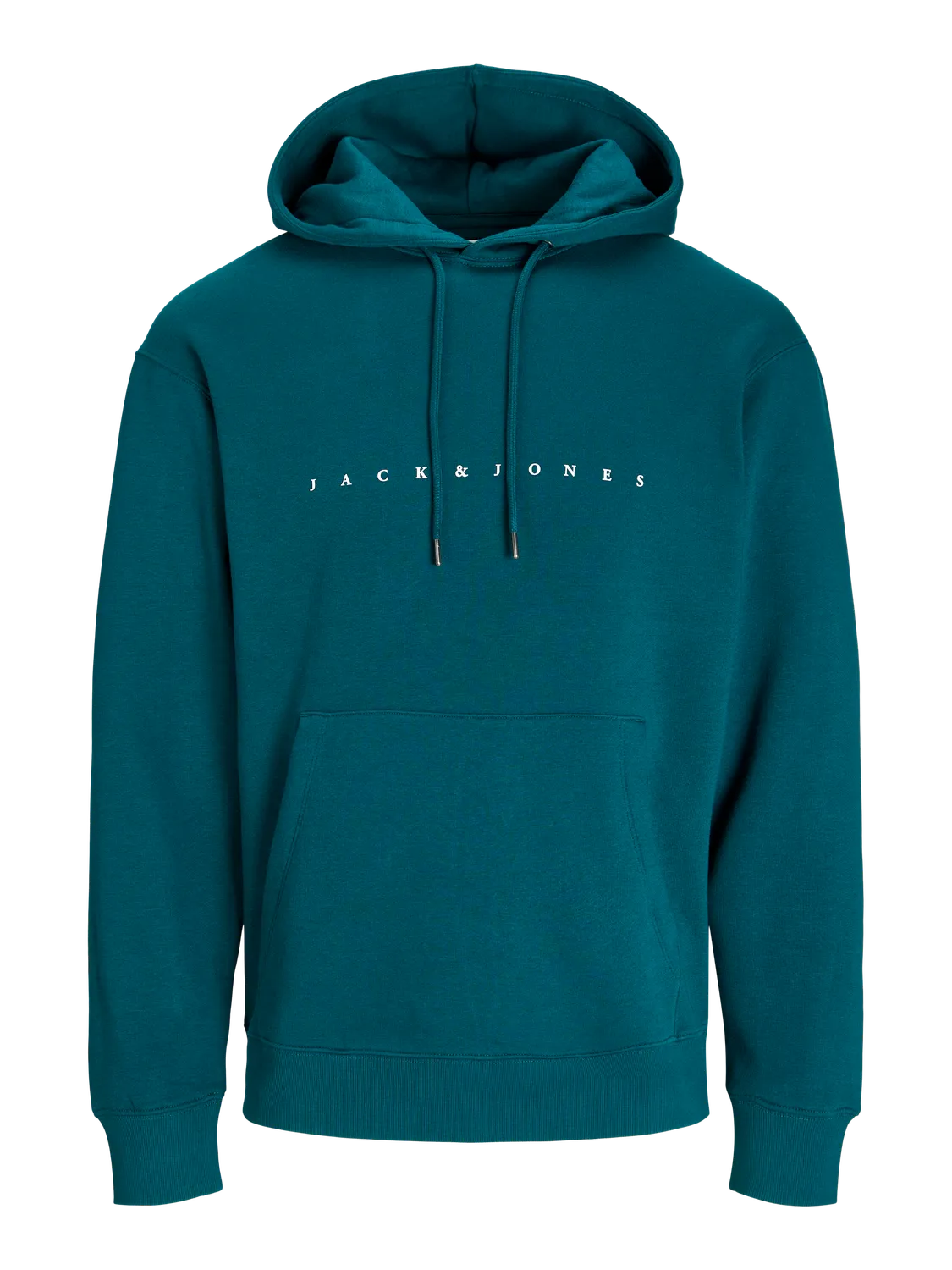 JACK & JONES FELPA CON CAPPUCCIO "ESSENTIALS" - Col. Deep Teal