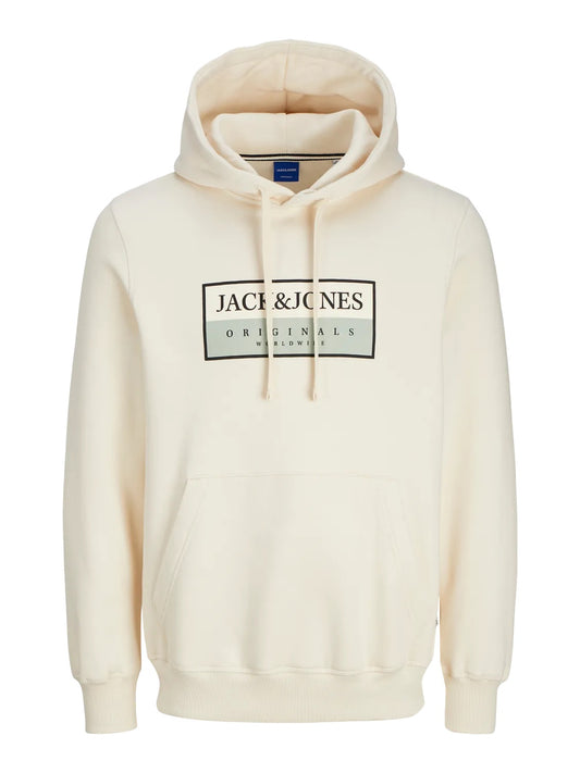 JACK & JONES FELPA CON CAPPUCCIO "ORIGINALS" - Col. Panna