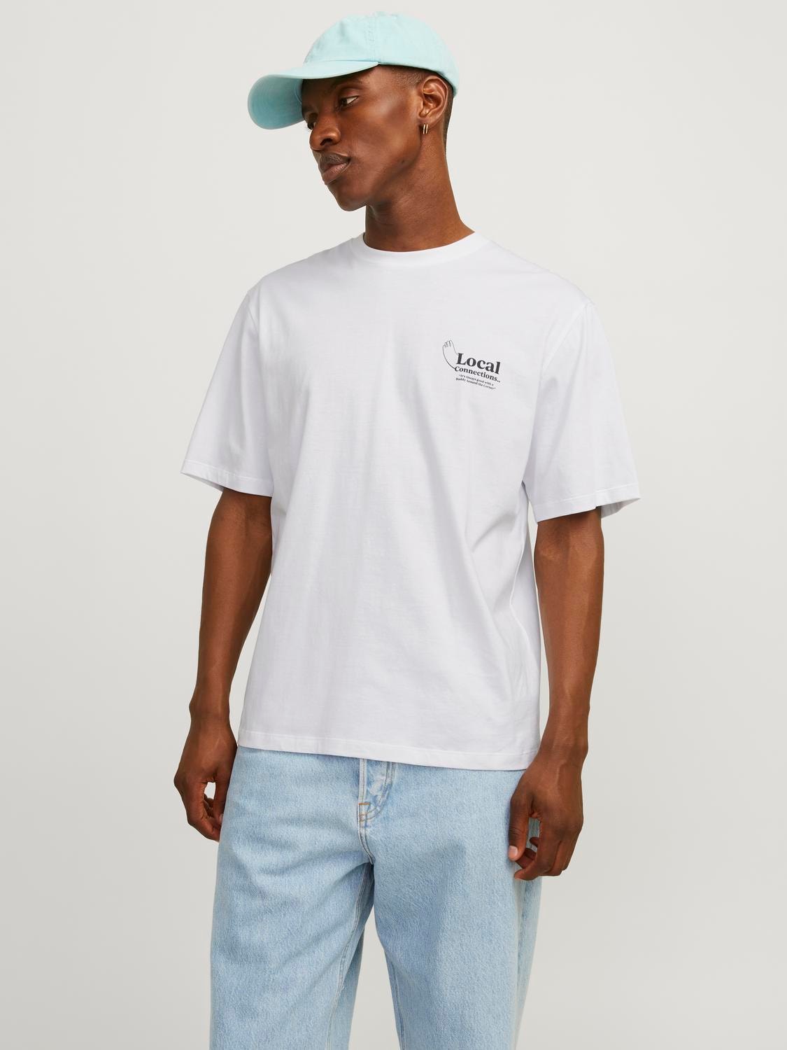 JACK & JONES T-SHIRT LOCAL CONNECTIONS - Col. bianco