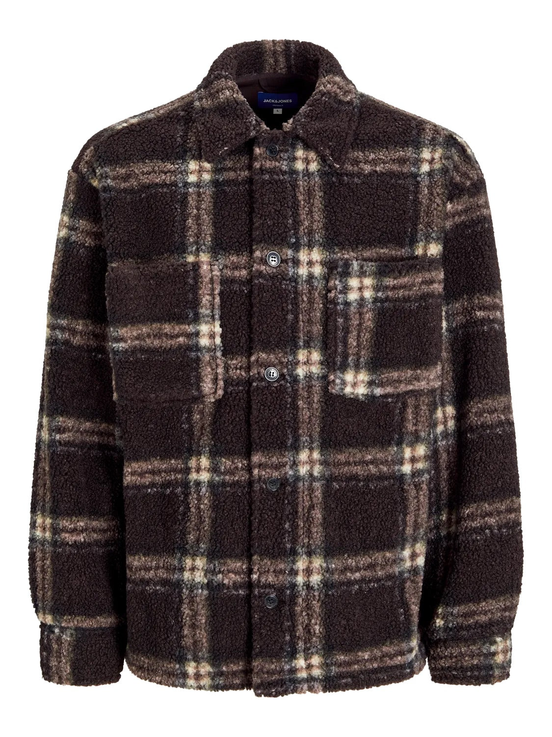 JACK & JONES GIACCA CAMICIA TEDDY - Col. Marrone