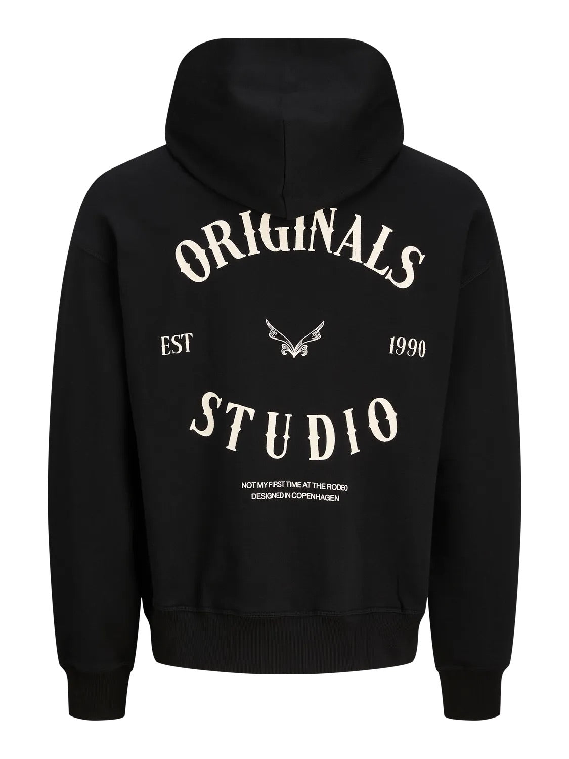 JACK & JONES FELPA CON CAPPUCCIO "ORIGINALS STUDIO" - Col. - Nero